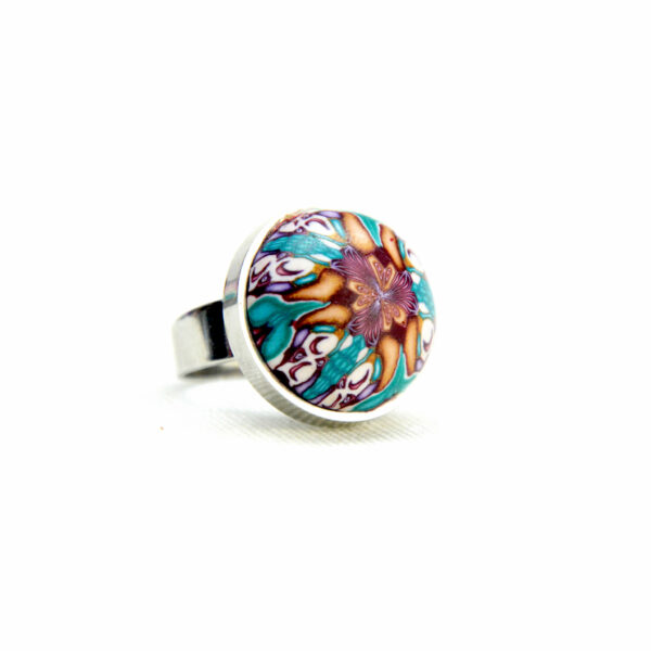 Anillo, artesanal, artesanía, millefiori, caleidoscopio, colores, kaleidoscope