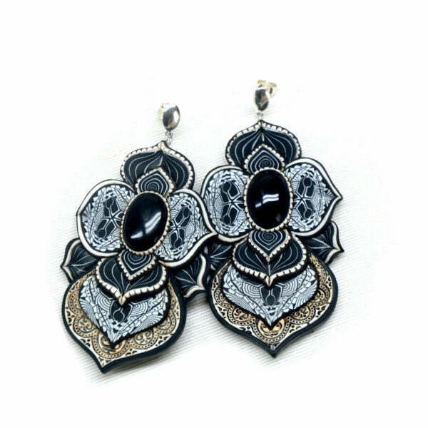 pendientes artesanales handmade cantabria ónix negro