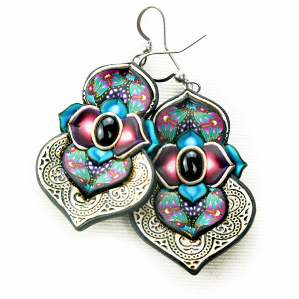 pendientes artesanía artesanal artesanos millefiori semipreciosa gema gemas colores cantabria handmade ónix